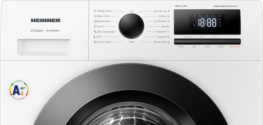 Heinner Πλυντήριο Ρούχων 10kg 1400 Στροφών HWM-HME1014IVA10+++