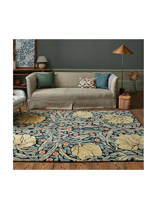 Morris & Co Pimpernel Handgefertigt Teppich Rechteckig Synthetisch,Polyester/Cotton/Leather Indigo