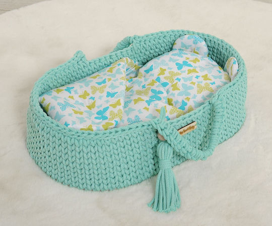 Doll Blanket Bear Pillow Mint Butterflies