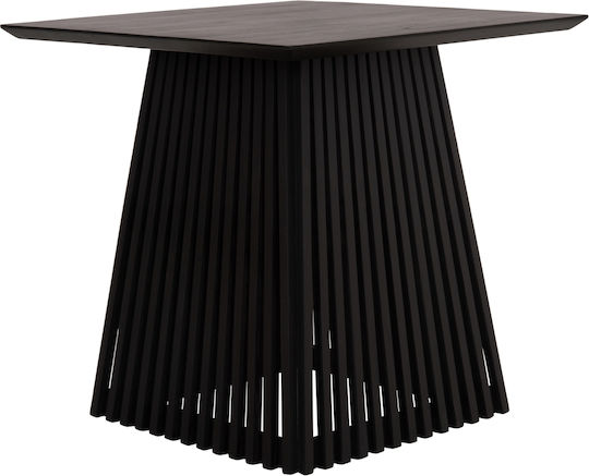 Frantz Platz Tisch Speisesaal Holz mit Metallgestell Black Velvet-Black Metal 80x80x78cm