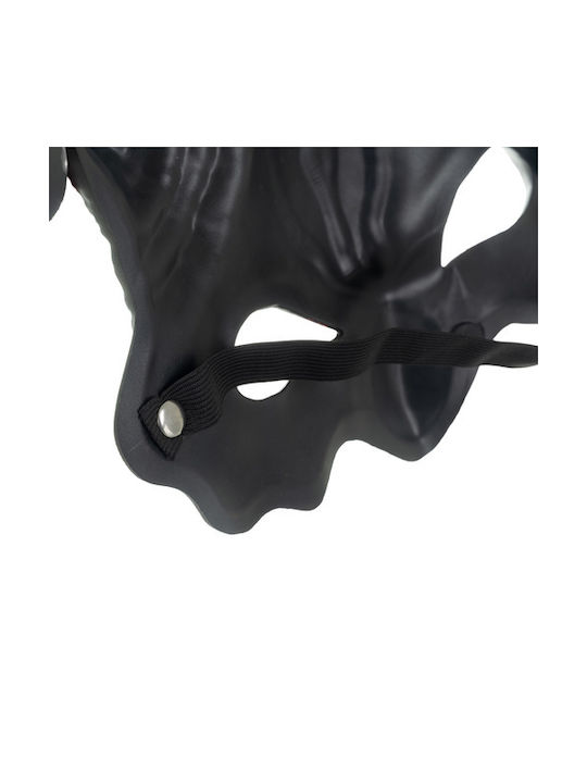 Mască Demon Halloween Cu Coarne Zola Bandă Elastică 21 X 34 Cm Roșu Negru