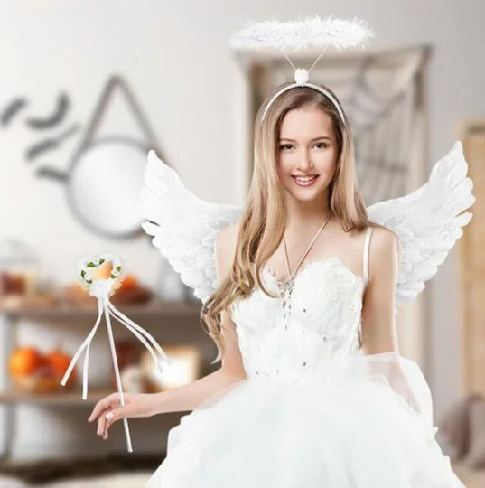 De carnaval Aripi Albe pentru Halloween 1buc