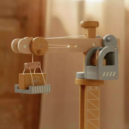 Little Dutch Construction Crane Wooden Vehicle for 36+ Months