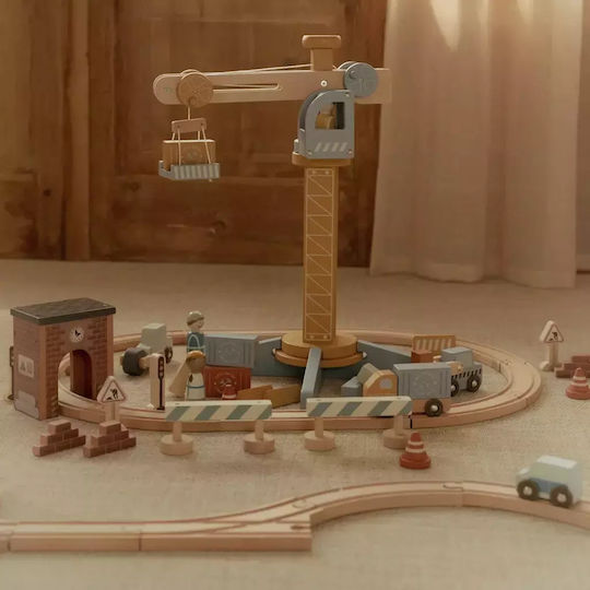 Little Dutch Construction Crane Wooden Vehicle for 36+ Months