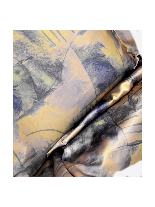 Decotelia Kissenbezug Oxford Blue-gold 50x70cm.