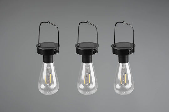 Trio Lighting Campus Σετ 3 Κρεμαστά Ηλιακά Φωτιστικά 1W με Φωτοκύτταρο IP44