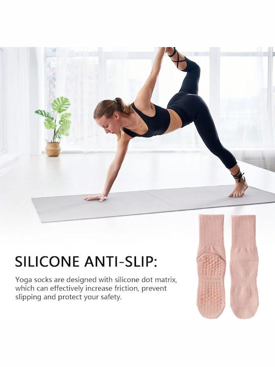 Αντιολισθητικές Αθλητικές Κάλτσες Yoga Sports Γιόγκα & Πιλάτες Ροζ
