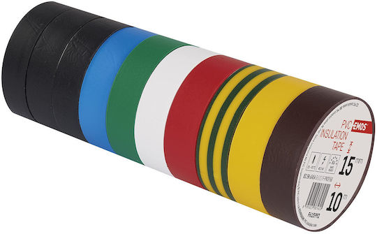 Insulation Tape 15mm x 10m 10 Pieces PVC Multicolour
