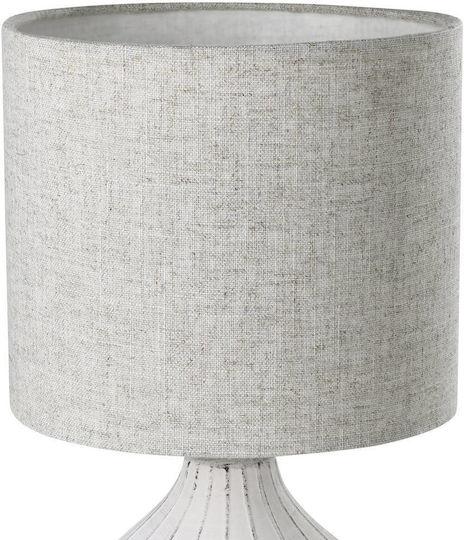 Eglo Bellariva Ceramic Table Lamp for Socket E27 with White Shade and Base