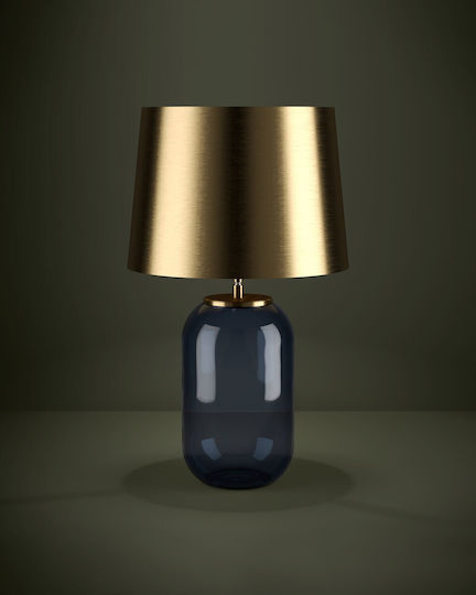Eglo Cuite Metal Lampă de masă pentru Soclu E27 cu Abajur Auriu și Bază Albastru Eglo Cuite Metal Lampă de masă pentru Soclu E27 cu Abajur Auriu și Bază Albastru