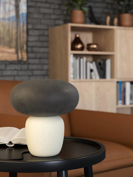 Eglo Cahuama Ceramic Table Lamp for Socket E27 with Black Shade and White Base