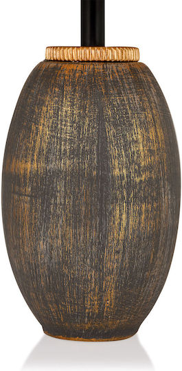 Opviq Ceramic Table Lamp for Socket E27 with Gold Shade and Base