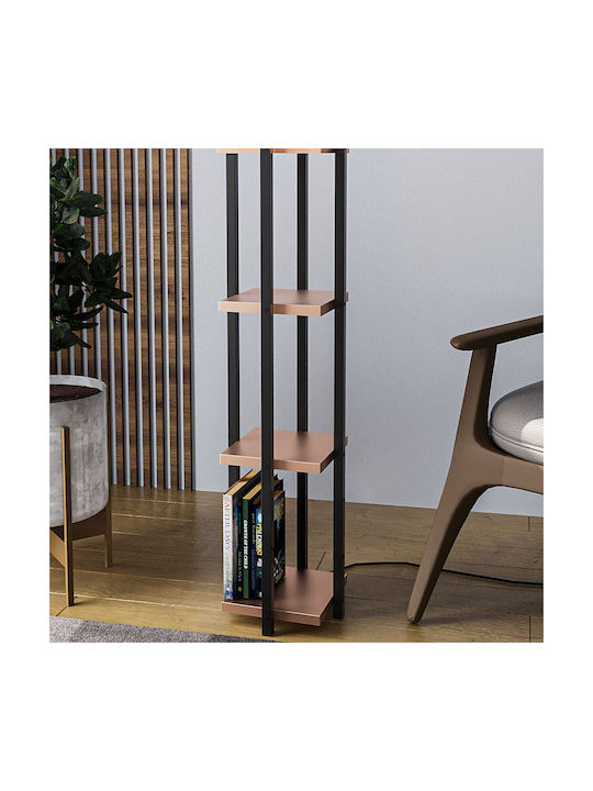 Opviq Shelf Lampa de podea Î130xL25cm. cu Soclu pentru Bec E27 Negru