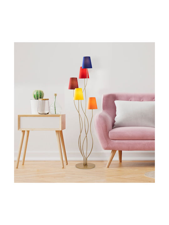 Opviq Bonibon Lampa de podea Î160xL44cm. cu Soclu pentru Bec E14 Multicolor