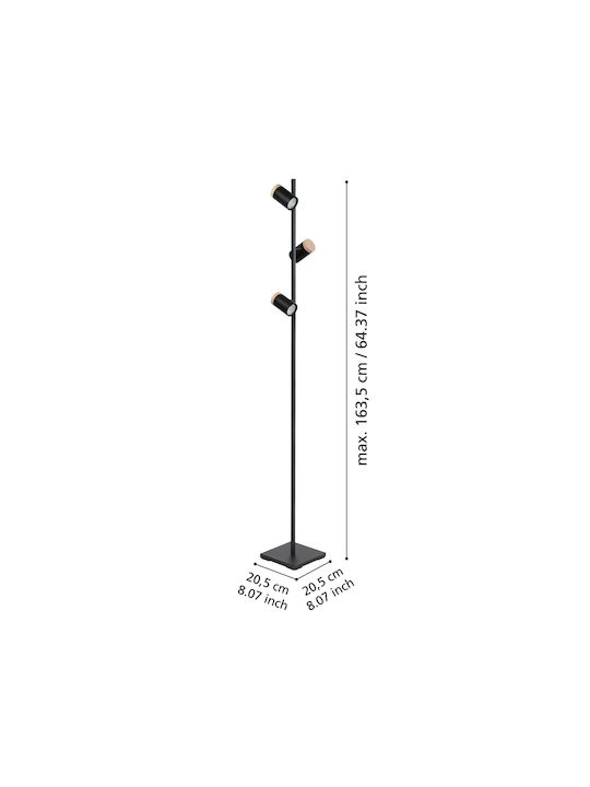 Eglo Cartagena Floor Lamp H162.5xW20.5cm. with Socket for Bulb GU10 Gray