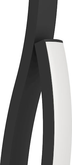 Lampă de noptieră LED Eglo Grisolia, lampă de masă curbată, decor pentru cameră, lampă pentru dormitor și living, realizată din metal și plastic, în negru și alb neutru, H 45,5 cm