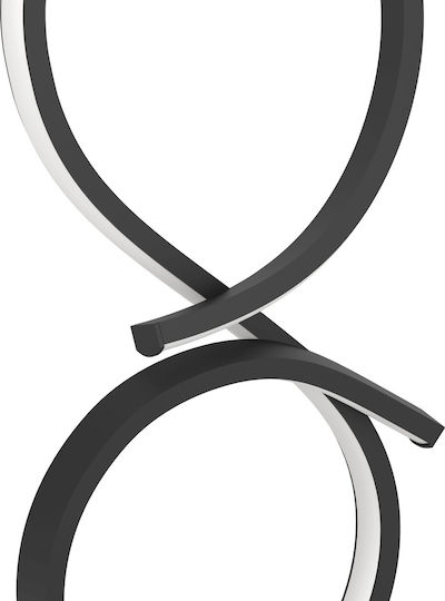 Eglo LED Nightstand Lamp Serpins Curved Decorative Table Lamp Room Decor Living Room Nightstand Light Made of Metal in Black Plastic in White Warm White Height 40.5 cm