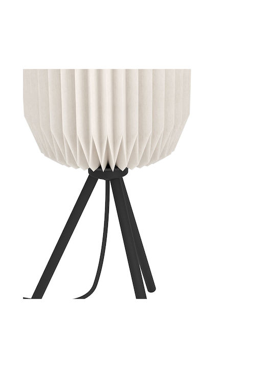 Eglo Belgrave Decorative Table Lamp Japanese Nightstand Lamp Made with Black Metal and White Paper for Room Decor Bedroom E27 Socket