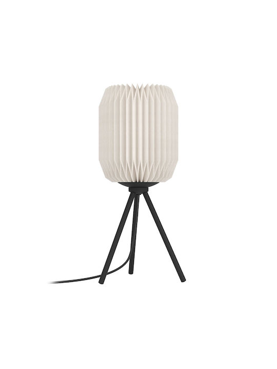 Eglo Belgrave Decorative Table Lamp Japanese Nightstand Lamp Made with Black Metal and White Paper for Room Decor Bedroom E27 Socket