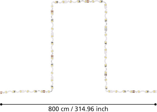 Eglo Bandă LED 24V Alb Natural Lumină 8m cu Sursă de alimentare