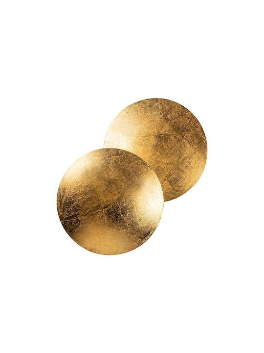 Opviq Wall Lamp with Integrated LED and Warm White Light Gold 25x25x16cm