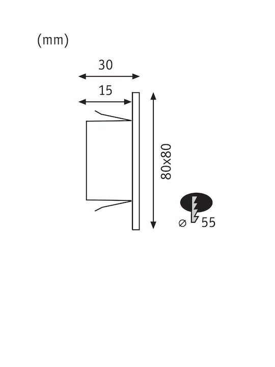 Paulmann Edge Modern Lamp Wall with Integrated LED and Warm White Light Silver 8x8x8cm