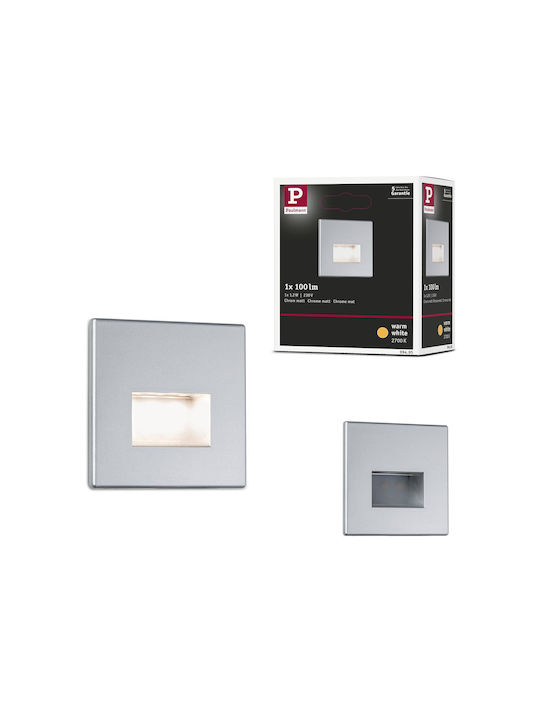 Paulmann Edge Φωτιστικό Τοίχου LED Ασημί 8x8x8εκ.