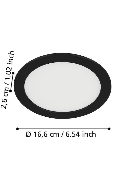 Eglo Round Recessed LED Panel 10.5W with Natural White Light 4000K 16.6cm