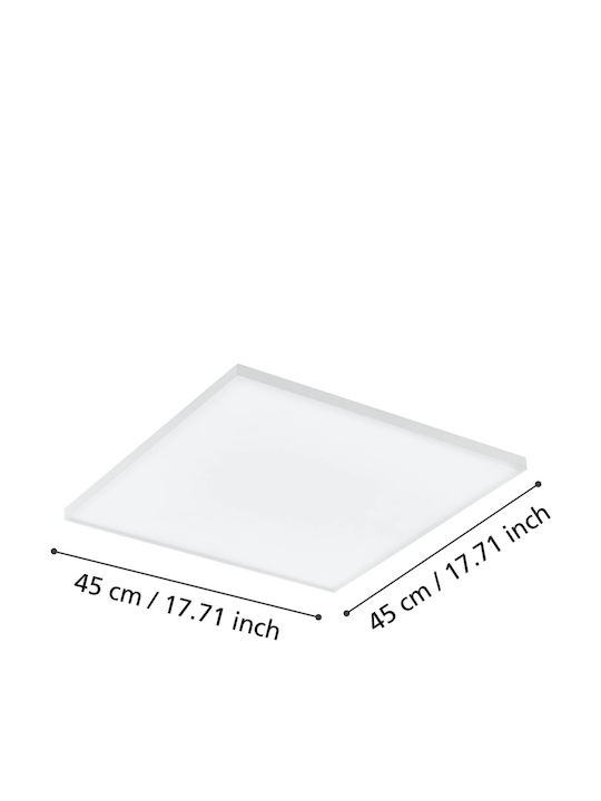 Eglo Turcona Square Recessed LED Panel 22.8W with Warm White Light 2700K 45x45cm
