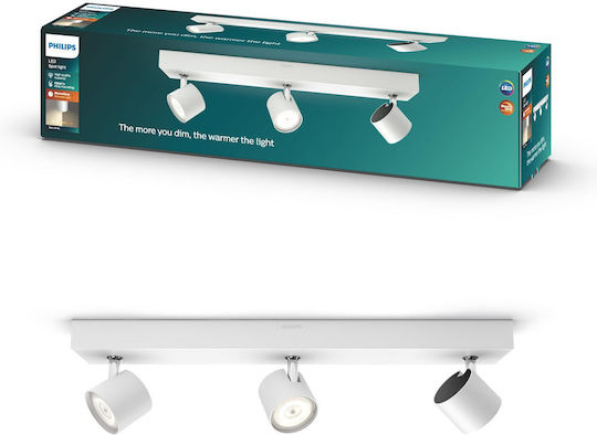 Philips Τριπλό LED Σποτ σε Λευκό Χρώμα