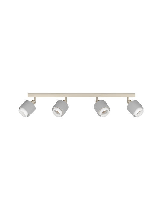 Eglo Σποτ με 4 Φώτα και με Ντουί E14 σε Γκρι Χρώμα