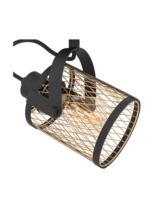Eglo Dellow Triple Spot with Socket E27 in Black Color