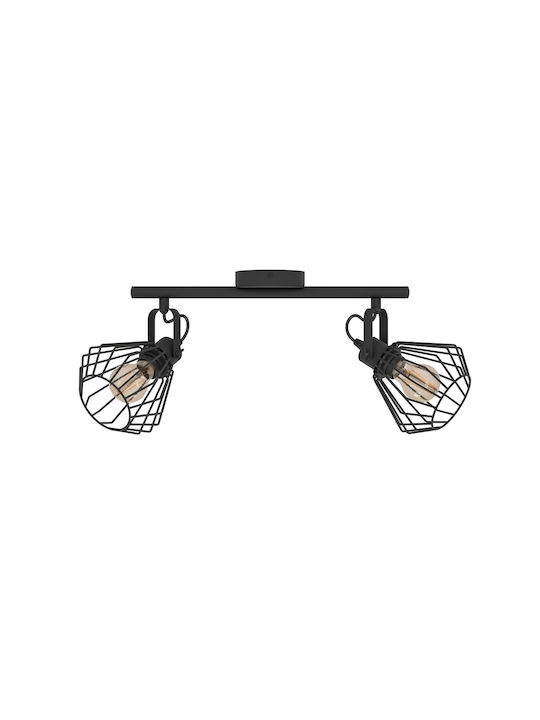 Eglo Tabillano Double Spot with Socket E27 in Black Color