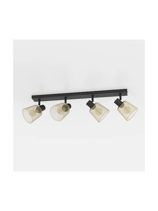 Eglo Spot with 4 Lights and with Socket E27 in Black Color