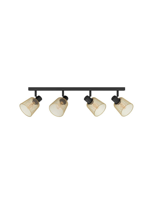 Eglo Spot with 4 Lights and with Socket E27 in Black Color