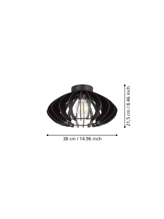 Eglo Cossano 3 Ceiling Mount Light Black with Socket E27