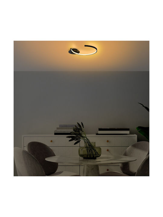 Opviq Ceiling Mount Light 46cm Black with Integrated LED