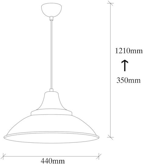 Opviq Saglam Pendant Light Black with Socket E27 44x121cm
