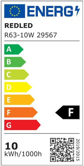 Redled Λάμπα LED 10W για Ντουί E27 και Σχήμα R63 Θερμό Λευκό