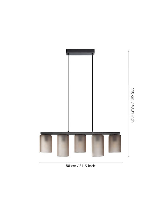 Eglo Colomera Pendant Light Black 80x12x110cm