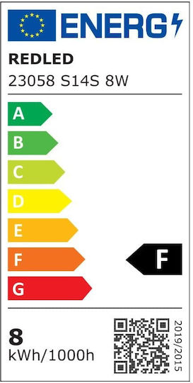 Redled LED Bulb 8W 50εκ. for Socket S14s and Shape Linestra Warm White 500lm