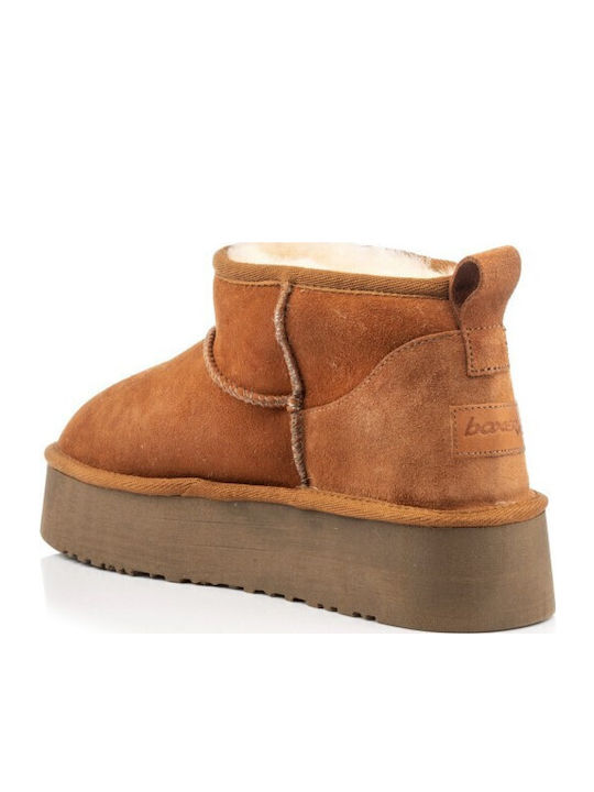 Leather Women's Ankle Boots Tabac Brown