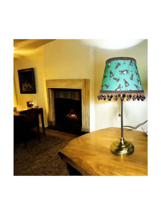 Oxygen Brown Leopards Table Lamp for E27 Socket with Brown Shade and Base