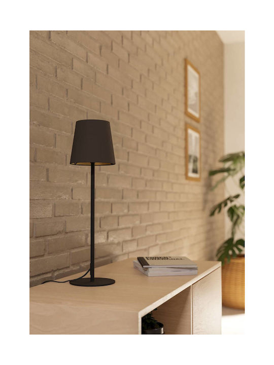 Eglo LED Table Lamp with Black Shade and Base
