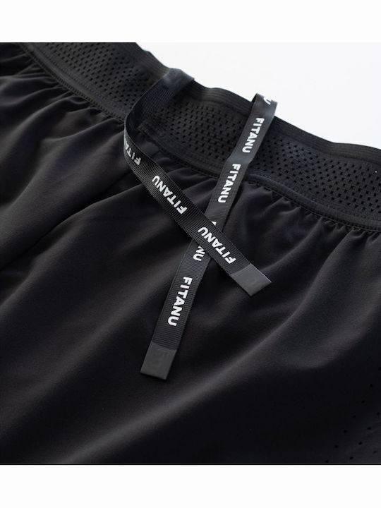 2 in 1 Sports Men's Shorts Black