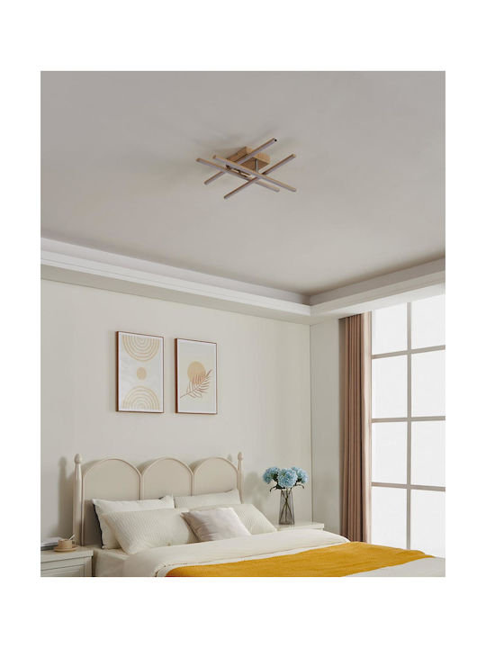 Eglo Lasana Ceiling Mount Light 51cm Brown with Integrated LED