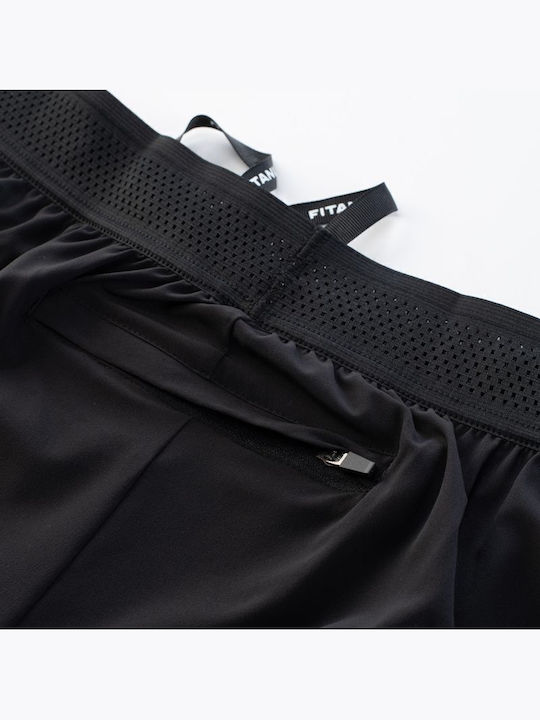 2 in 1 Sports Men's Shorts Black
