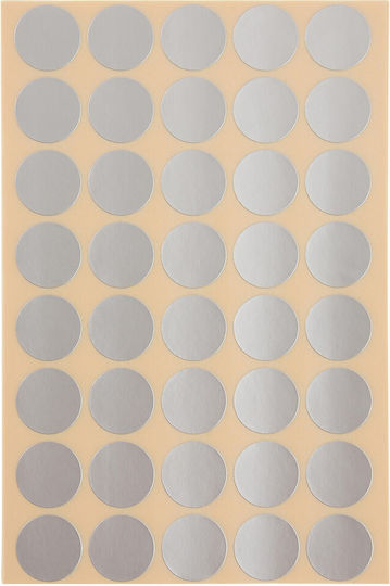 Stef Labels Round Small Adhesive Silver Label 19mm 1600pcs