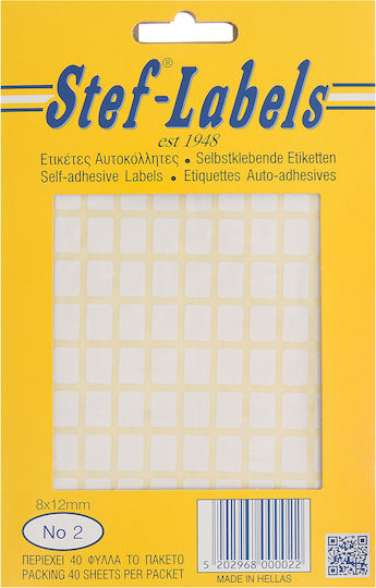 Stef Labels Small Adhesive Labels in White Color 8x1mm