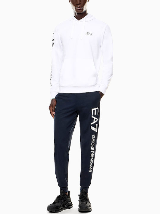 Φούτερ με Κουκούλα White/black